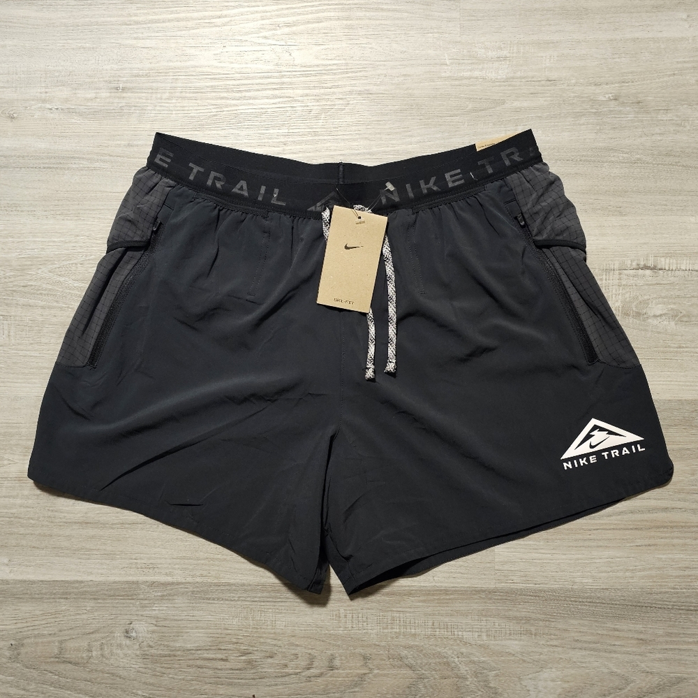 Nike Trail Dri-Fit Second Sunrise 5" Lined Running Shorts Black Men's Large NWT
